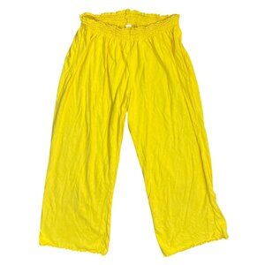 Old Navy Pajama Pants Cropped Yellow Ruffle XL Pull-On Women's Lounge